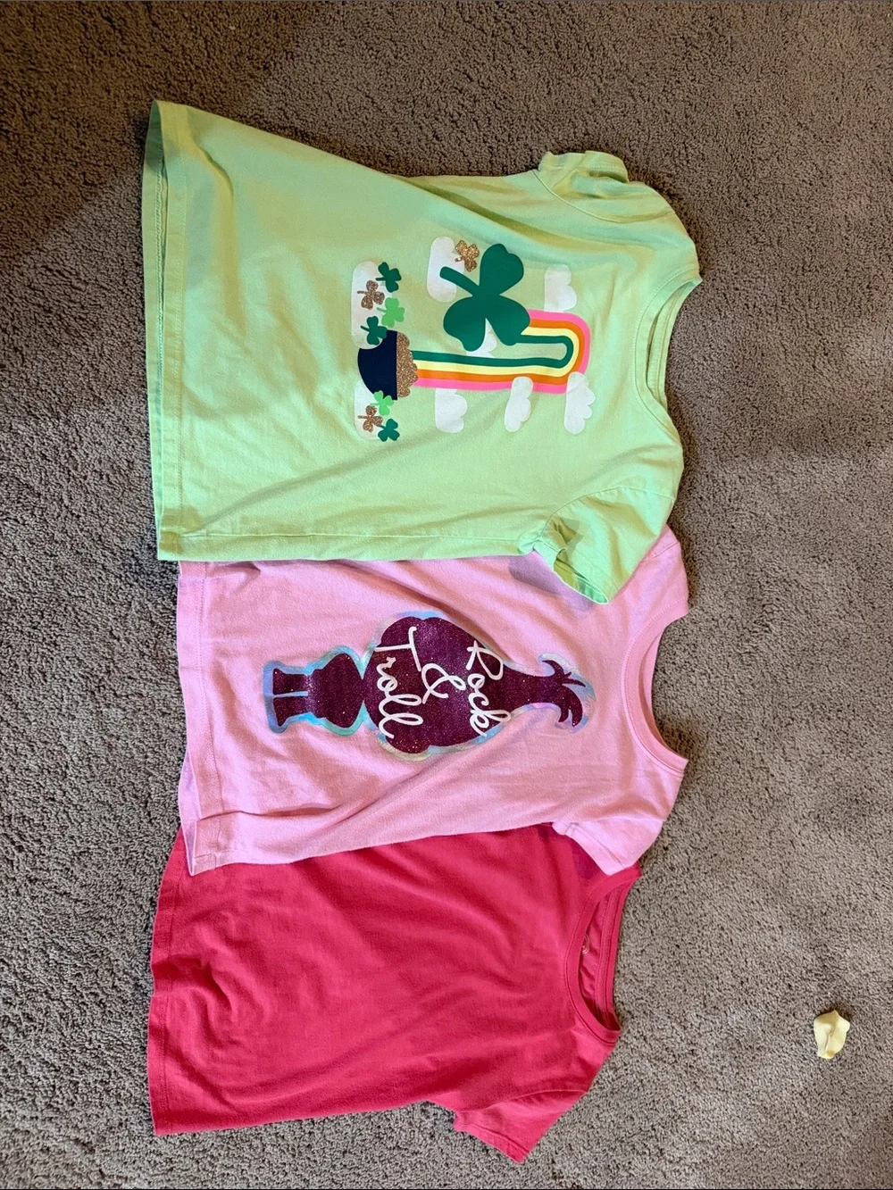 Cat & Jack Girls' 3-Pack Short Sleeve Tees - Lime, Pink & Red
